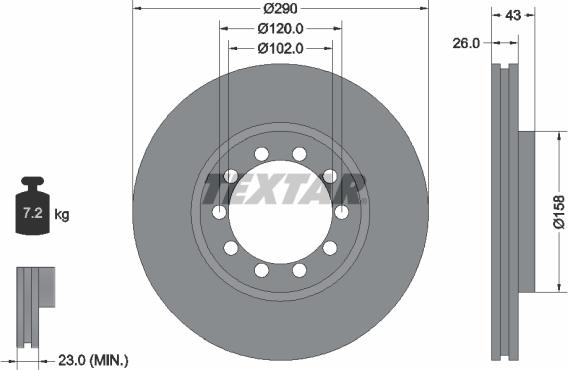 Textar 93117500 - Bremžu diski ps1.lv