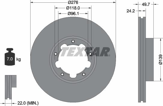 Textar 93185300 - Bremžu diski ps1.lv