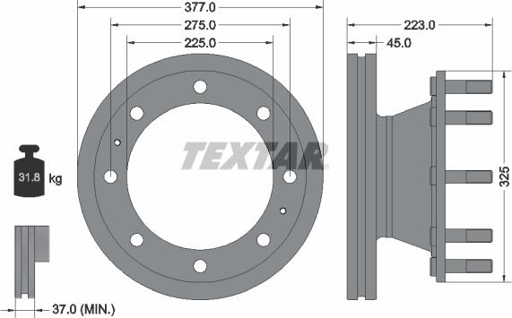 Textar 93188600 - Bremžu diski ps1.lv