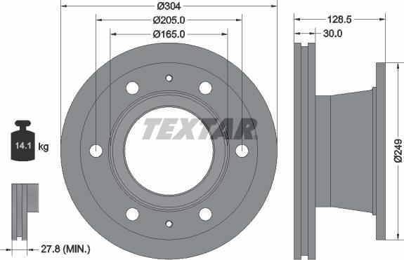 Textar 93188700 - Bremžu diski ps1.lv