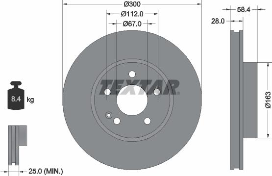 Textar 93123400 - Bremžu diski ps1.lv