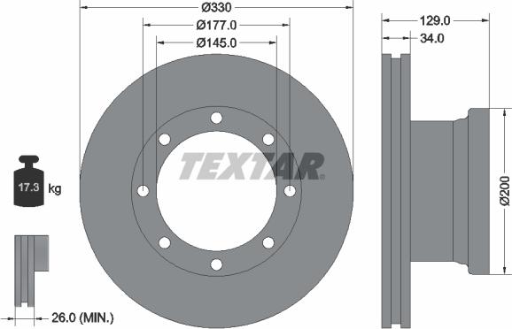 Textar 93127700 - Bremžu diski ps1.lv