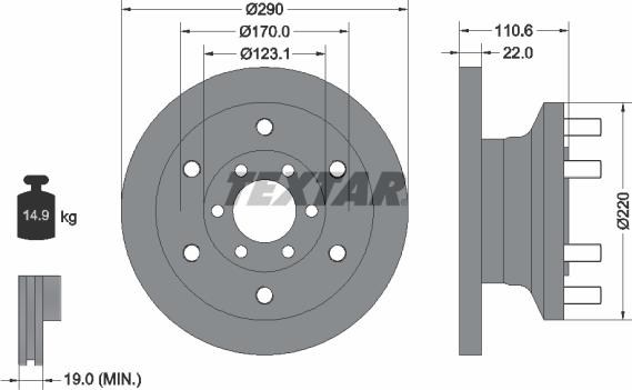 Textar 93175400 - Bremžu diski ps1.lv