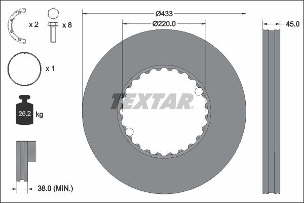 Textar 93343000 - Bremžu diski ps1.lv