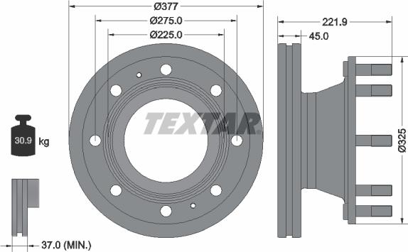 Textar 93309200 - Bremžu diski ps1.lv