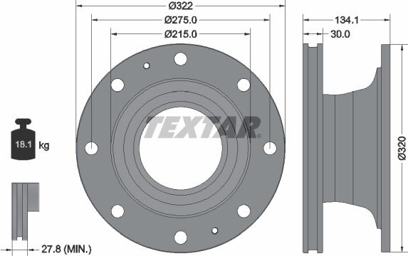 Textar 93324600 - Bremžu diski ps1.lv