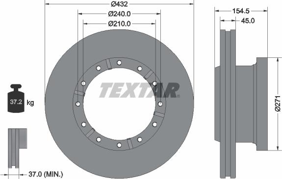 Textar 93253000 - Bremžu diski ps1.lv