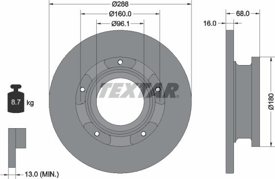 Textar 93260700 - Bremžu diski ps1.lv