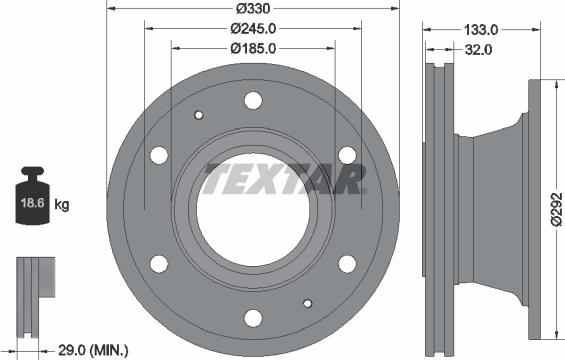 Textar 93221200 - Bremžu diski ps1.lv