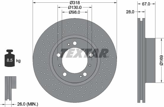 Textar 92099903 - Bremžu diski ps1.lv