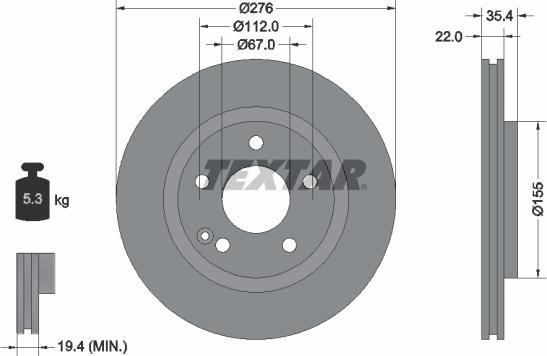 Textar 92099600 - Bremžu diski ps1.lv