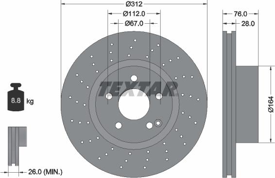 Textar 92099303 - Bremžu diski ps1.lv