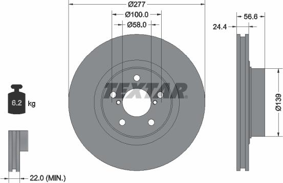 Textar 92094603 - Bremžu diski ps1.lv