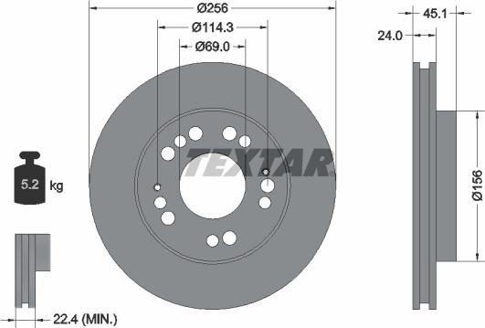 Textar 92094700 - Bremžu diski ps1.lv