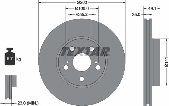 Textar 92096900 - Bremžu diski ps1.lv