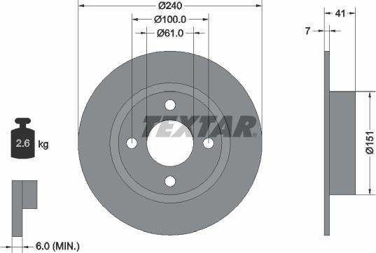 Textar 92096500 - Bremžu diski ps1.lv