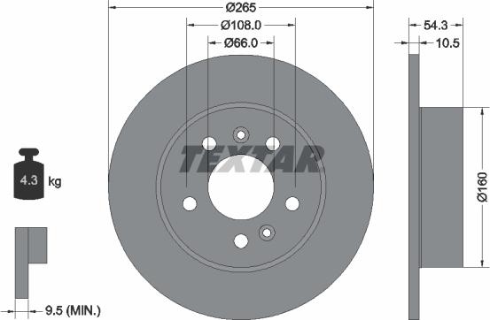 Textar 92096300 - Bremžu diski ps1.lv