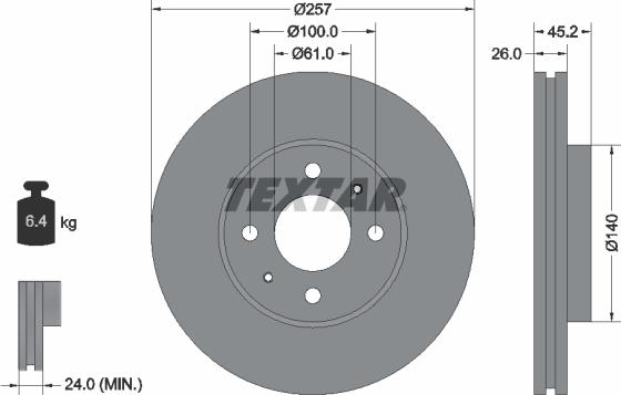 Textar 92096700 - Bremžu diski ps1.lv