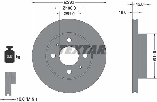 Textar 92090900 - Bremžu diski ps1.lv