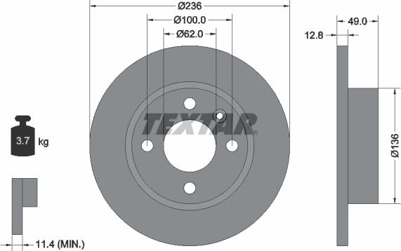 Textar 92090400 - Bremžu diski ps1.lv