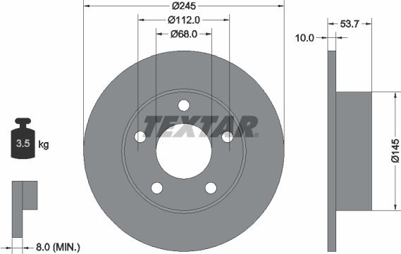 Textar 92090803 - Bremžu diski ps1.lv