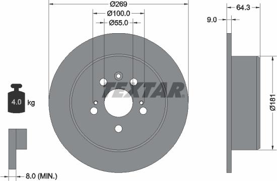 Textar 92090700 - Bremžu diski ps1.lv