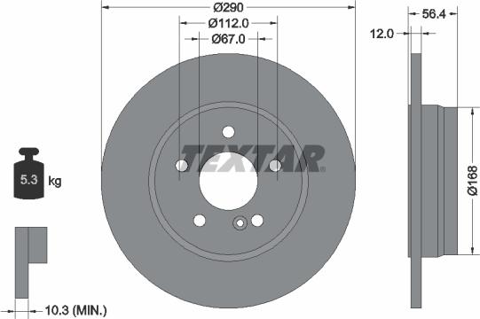 Textar 92091103 - Bremžu diski ps1.lv