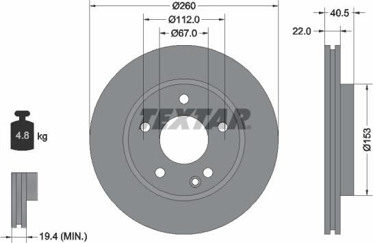 Textar 92091300 - Bremžu diski ps1.lv