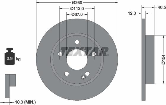 Textar 92091203 - Bremžu diski ps1.lv