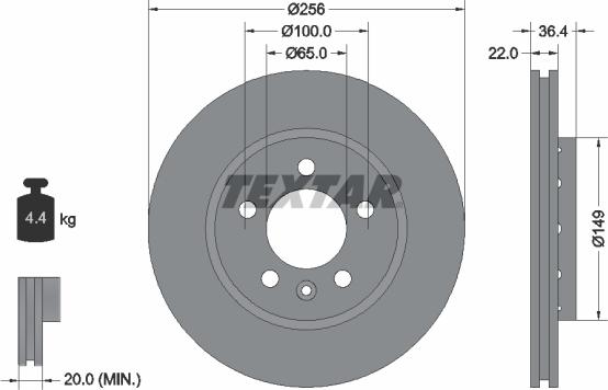 Textar 92098605 - Bremžu diski ps1.lv