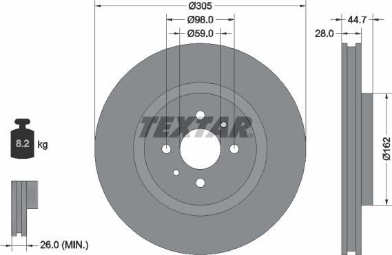 Textar 92092900 - Bremžu diski ps1.lv