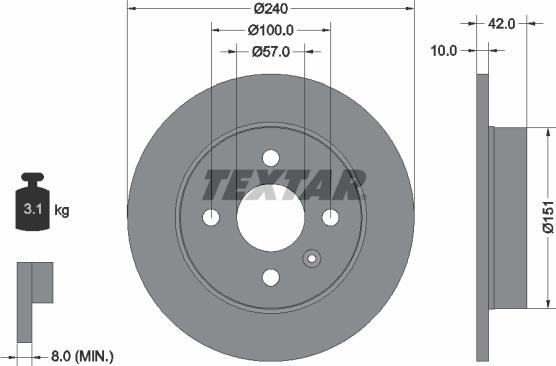 Textar 92092000 - Bremžu diski ps1.lv