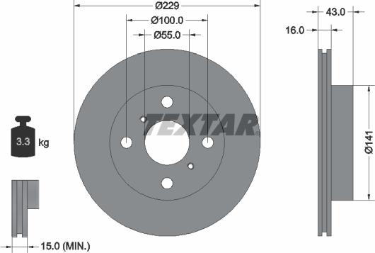 Textar 92097900 - Bremžu diski ps1.lv