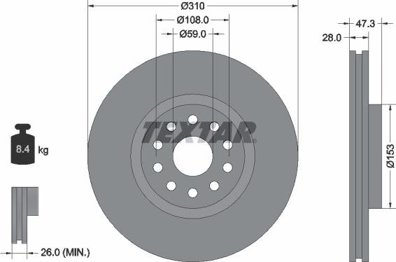 Textar 92097500 - Bremžu diski ps1.lv