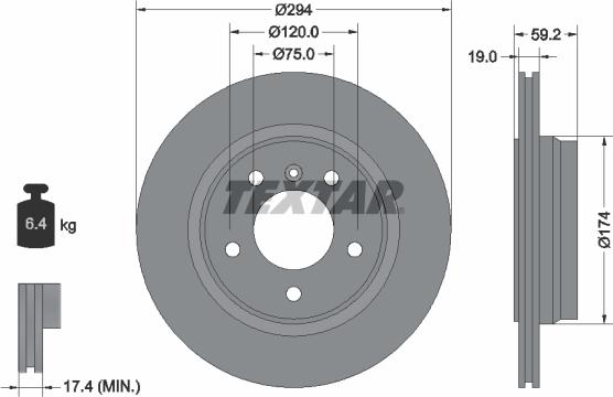 Textar 92097303 - Bremžu diski ps1.lv