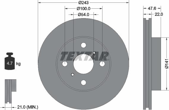 Textar 92049900 - Bremžu diski ps1.lv