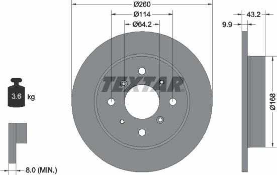 Textar 92049100 - Bremžu diski ps1.lv