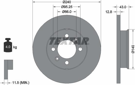 Textar 92044400 - Bremžu diski ps1.lv