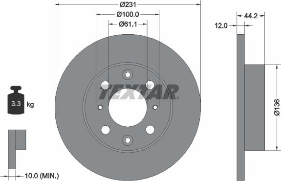 Textar 92046300 - Bremžu diski ps1.lv