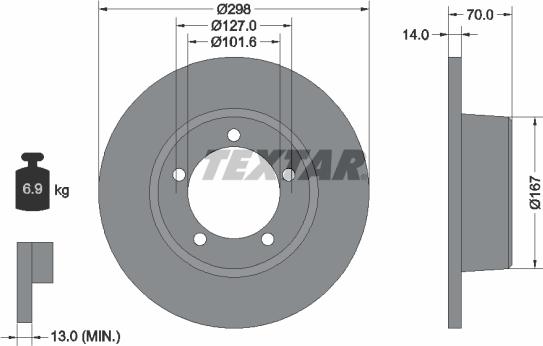 Textar 92040605 - Bremžu diski ps1.lv