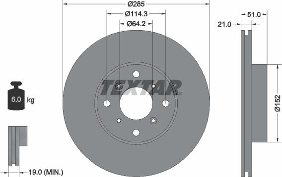 Textar 92048900 - Bremžu diski ps1.lv