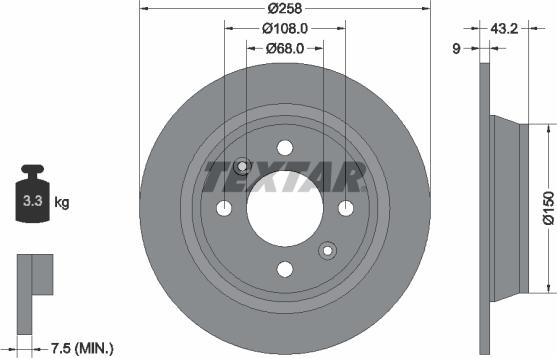 Textar 92048500 - Bremžu diski ps1.lv