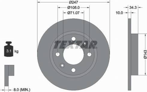 Textar 92048203 - Bremžu diski ps1.lv