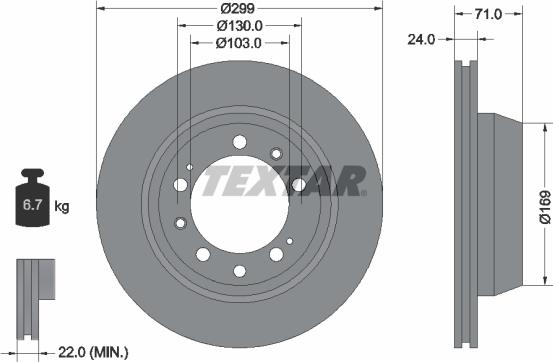 Textar 92043300 - Bremžu diski ps1.lv