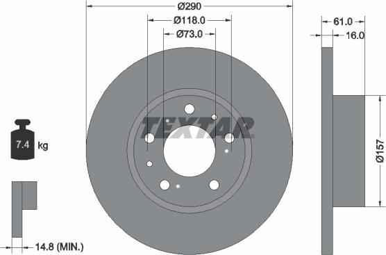 Textar 92042900 - Bremžu diski ps1.lv