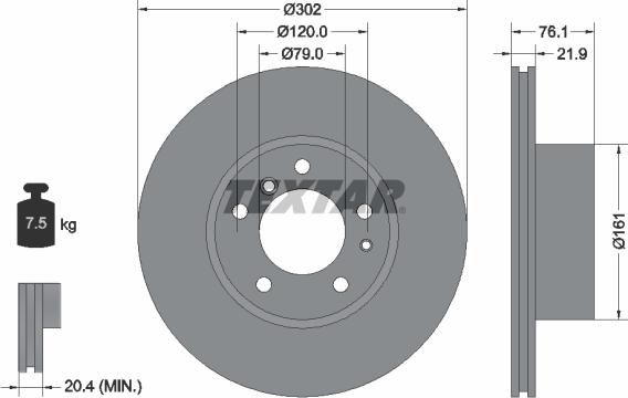 Textar 92042203 - Bremžu diski ps1.lv