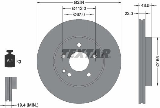 Textar 92059405 - Bremžu diski ps1.lv