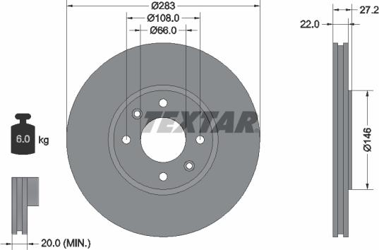 Textar 92059600 - Bremžu diski ps1.lv