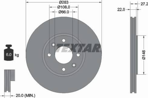 Textar 92059603 - Bremžu diski ps1.lv