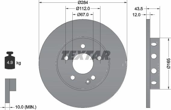 Textar 92059303 - Bremžu diski ps1.lv